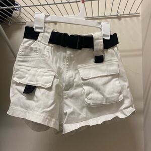 Kpop styled white shorts size: S